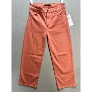 Fidelity Jeans Womens Malibu high wide‎ leg crop 26/25 MSRP $209 Coral PREPPY
